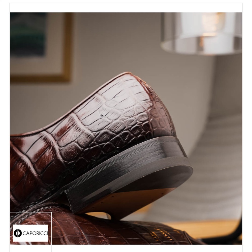 CAPORICCI 2543 Brown Alligator shoes - Picture 6 of 15
